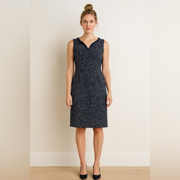 Talbots Petites Navy Sleeveless Dress Size 4P | Lined | Elegant & Professional - Picture 1 of 4